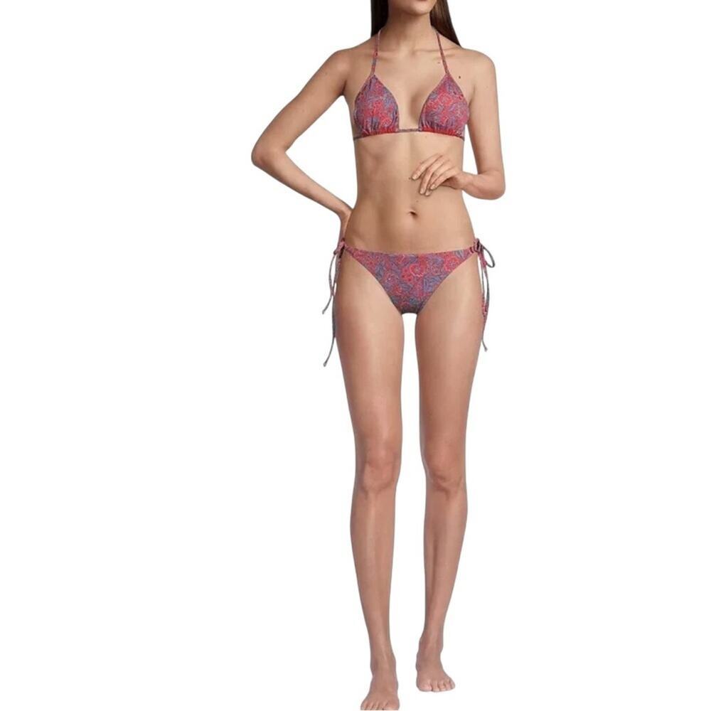 VERONICA BEARD Gavitella String Bikini Set in Floral Spicy Red Medium & Small